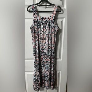 Koolaburra by UGG Women's Regular Jersey Tiered Lounge Dress Multi Size Medium